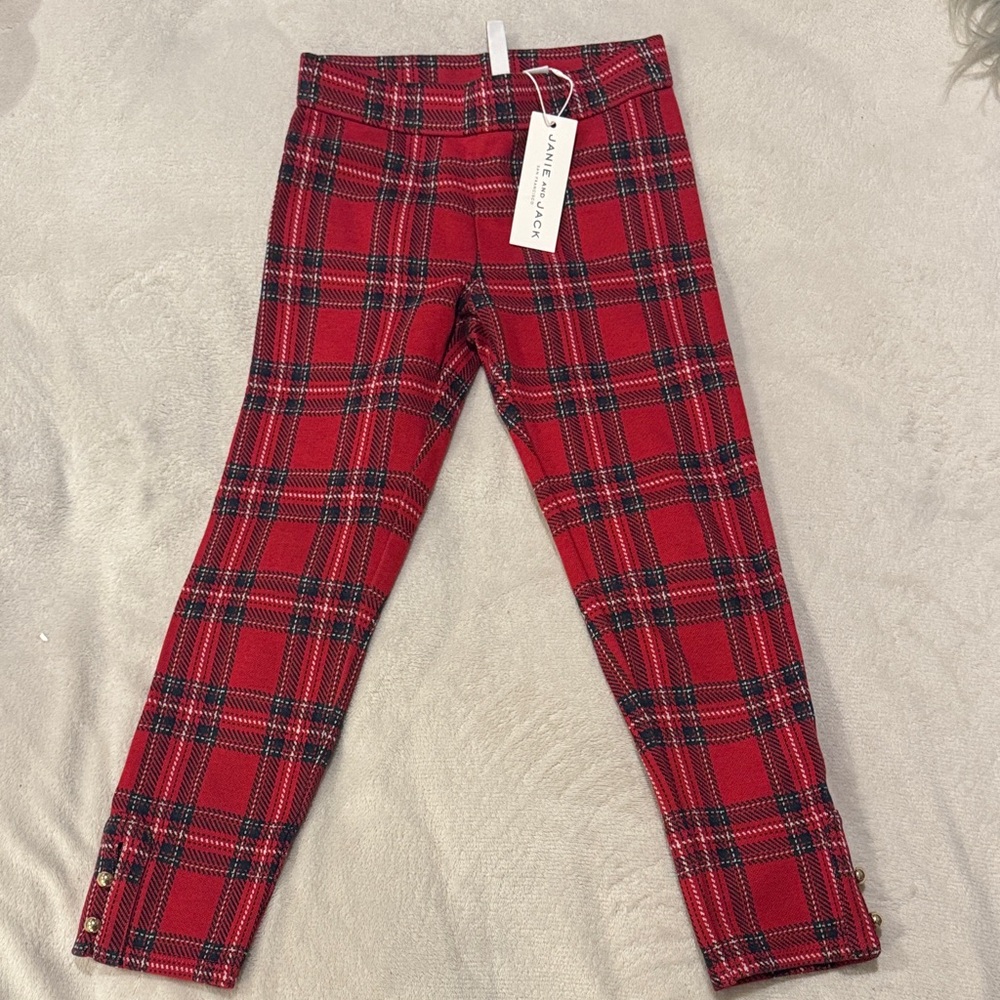 Janie and Jack Red Plaid Pants
